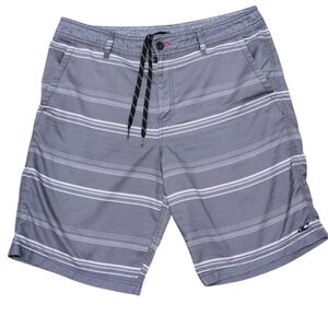 O'Neill Shorts Gray Striped Hybrid Swim Casual Board Shorts Men's size 34